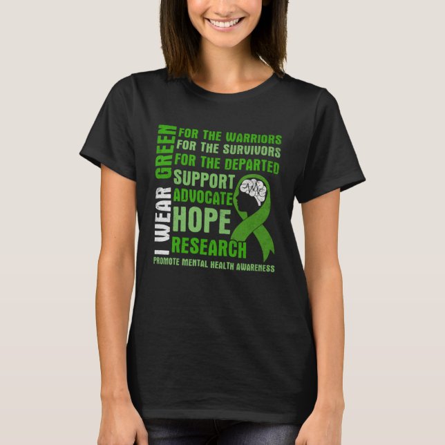 Camiseta I Wear Green Promoto Mental Health Awareness For M (Frente)