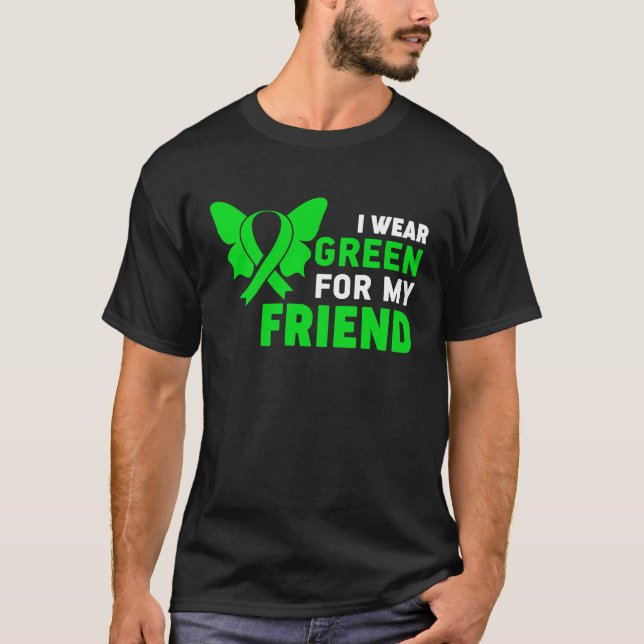 Camiseta I Wear Green Ribbon Friend Dwarfism Awareness Litt (Frente)