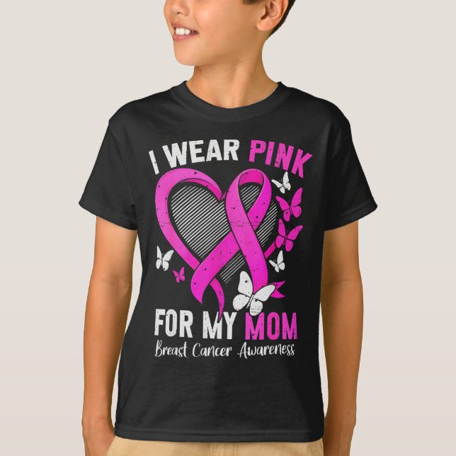 Camiseta I Wear Nk For Mom Breast Cancer Awareness Butterfl (Frente)