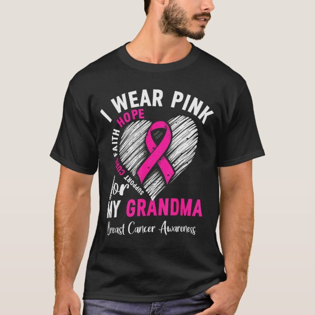 Camiseta I Wear Nk For My Grandma Breast Cancer Awareness S (Frente)