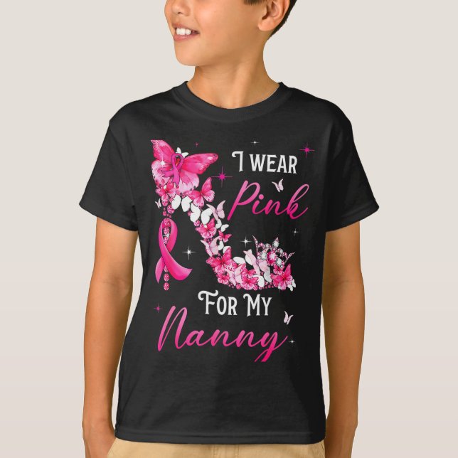 Camiseta I Wear Nk For My Nanny Breast Cancer Ribbon Suprt  (Frente)
