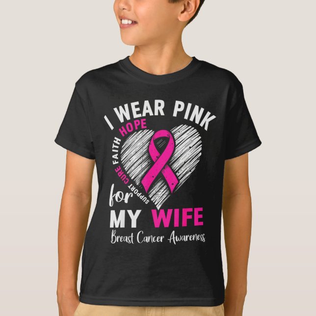 Camiseta I Wear Nk For My Wife Breast Cancer Awareness Supr (Frente)