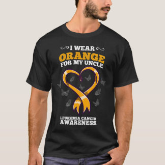 Camiseta I Wear Orange Uncle Leukemia Cancer Awareness Bloo