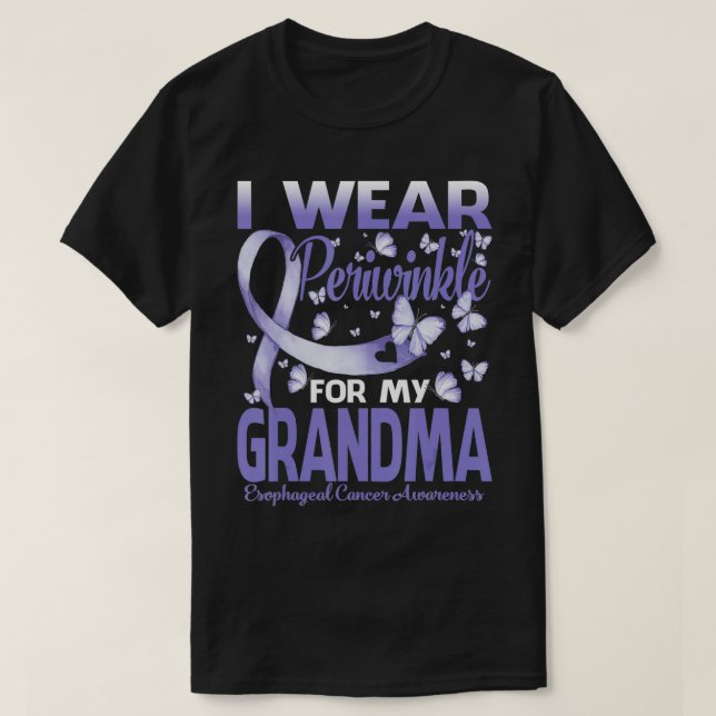 Camiseta I Wear Periwinkle For My Grandma Esophageal Cancer (Frente do Design)