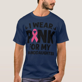 Camiseta I Wear Pink For My Granddaughter Butterfly Breast 
