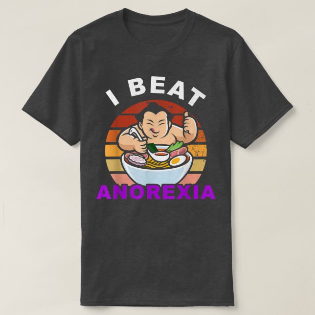 Camiseta I Wear Purple For Anorexia Awareness I Beat It Sum (Frente do Design)