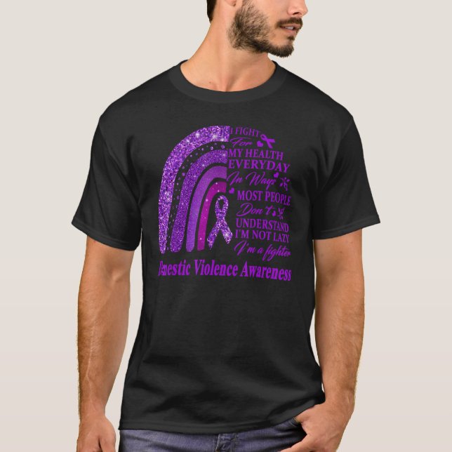 Camiseta I Wear Purple For Domestic Violence Awareness Warr (Frente)