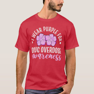 Camiseta I Wear Purple For Drug Overdose Awareness Floral F