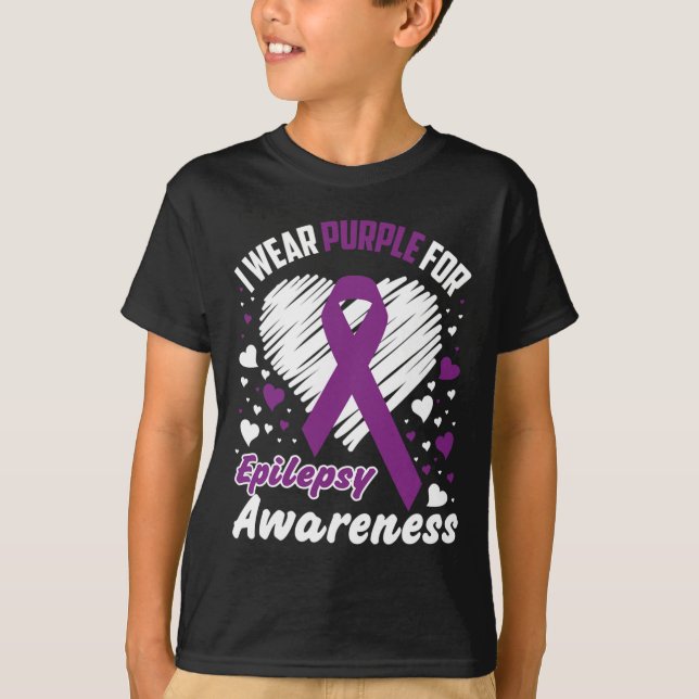Camiseta I Wear Purple For Epilepsy Awareness  (Frente)