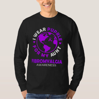 Camiseta I wear PURPLE for my AUNT FIBROMYALGIA Awareness