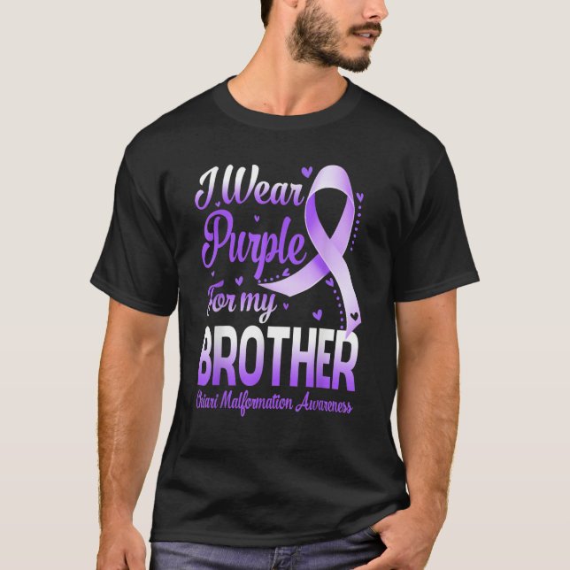 Camiseta I Wear Purple For My Brother Chiari Malformation A (Frente)