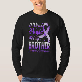 Camiseta I Wear Purple For My Brother Epilepsy Awareness Ri