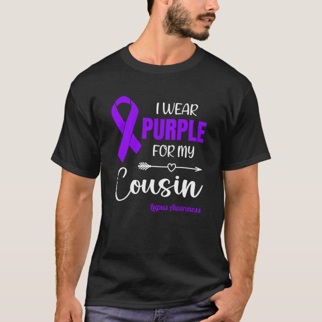 Camiseta I Wear Purple For My Cousin for Lupus Awareness (Frente)
