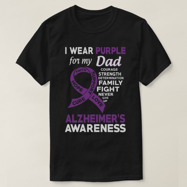 Camiseta I Wear Purple For My Dad Alzheimer'S Awareness (Frente do Design)