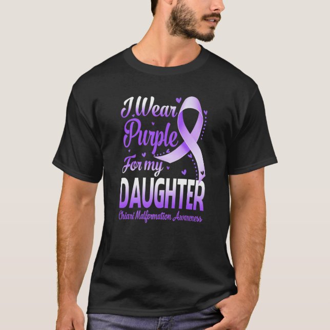 Camiseta I Wear Purple For My Daughter Chiari Malformation  (Frente)