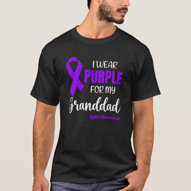 Camiseta I Wear Purple For My Granddad for Lupus Awareness (Frente)