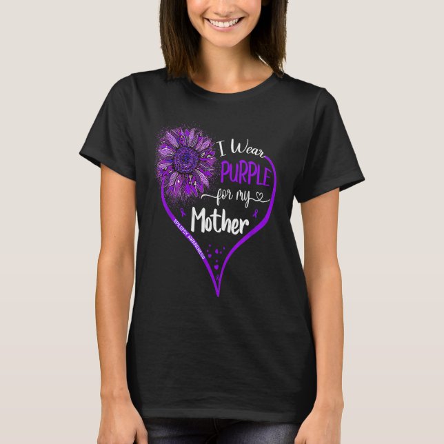 Camiseta I Wear Purple For My Mother Epilepsy Awareness Sun (Frente)