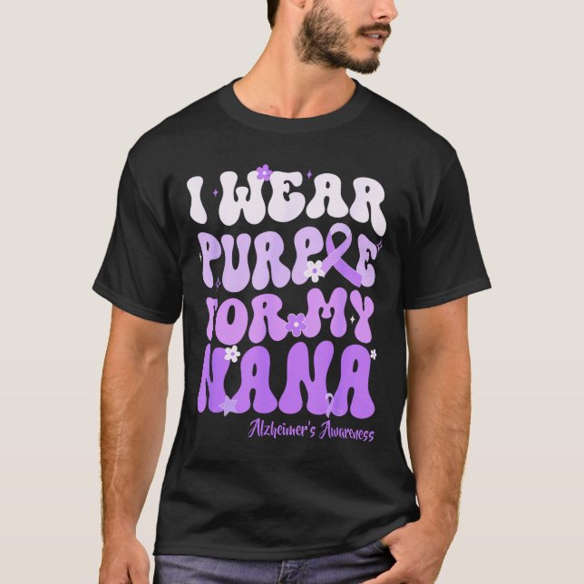 Camiseta I Wear Purple For My Nana Heimers Awareness Suprt  (Frente)