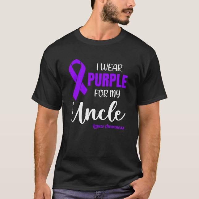 Camiseta I Wear Purple For My Uncle for Lupus Awareness (Frente)