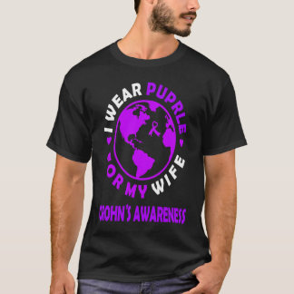 Camiseta I wear PURPLE for my WIFE CROHN'S Awareness