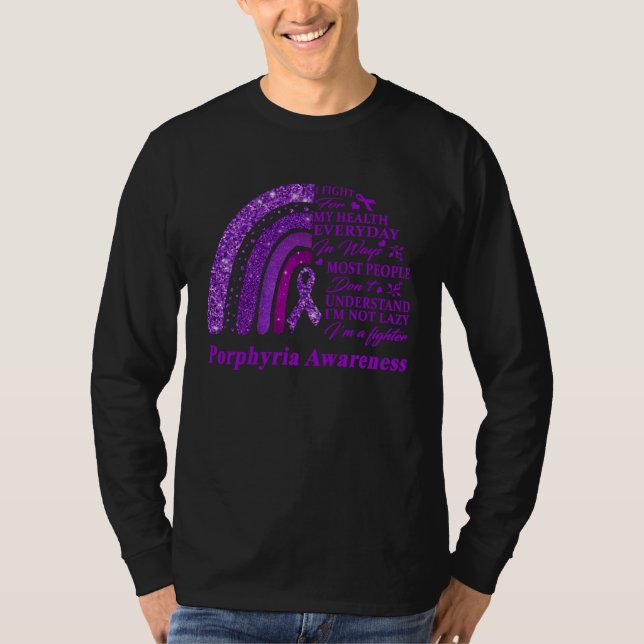 Camiseta I Wear Purple For Porphyria Awareness Warrior 1 (Frente)