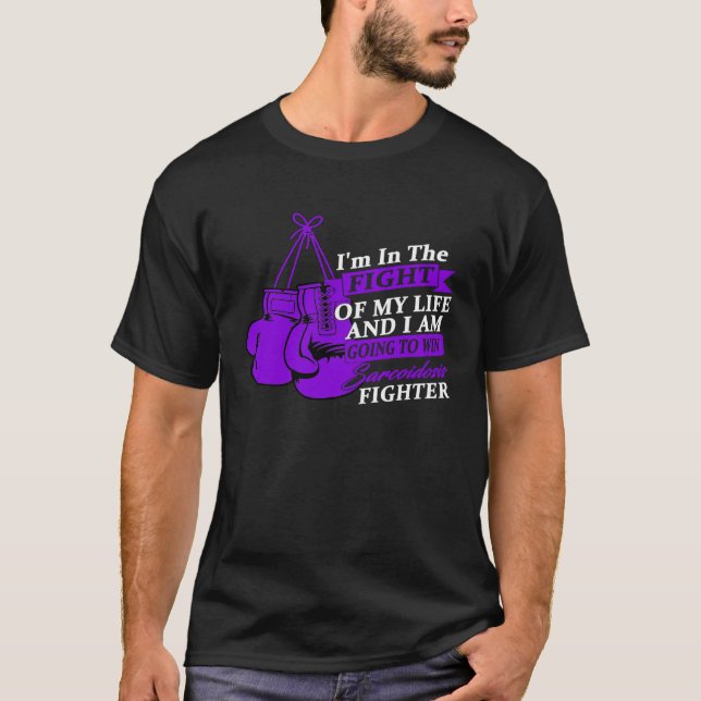 Camiseta I Wear Purple For Sarcoidosis Awareness Warrior 1 (Frente)