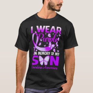 Camiseta I Wear Purple In Memory For My Son Overdose Awaren