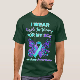 Camiseta I Wear Purple In Memory For My Son Overdose Awaren