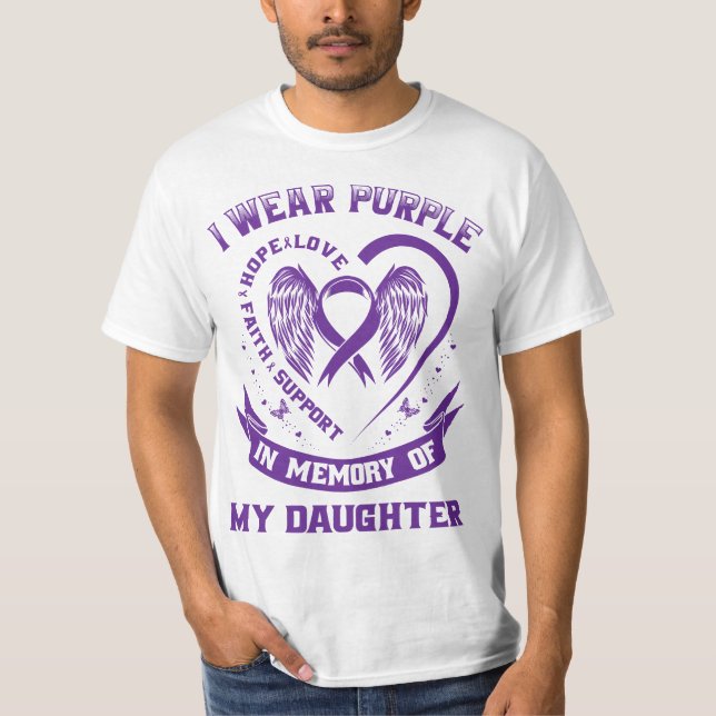 Camiseta I Wear Purple In Memory Of My Daughter Epilepsy Aw (Frente)