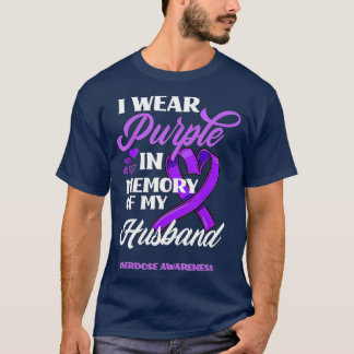 Camiseta I Wear Purple In Memory Of My Husband Overdose Awa