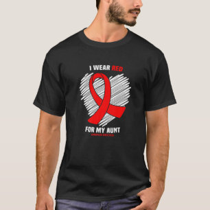Camiseta I Wear Red For My Aunt Hemophilia Awareness