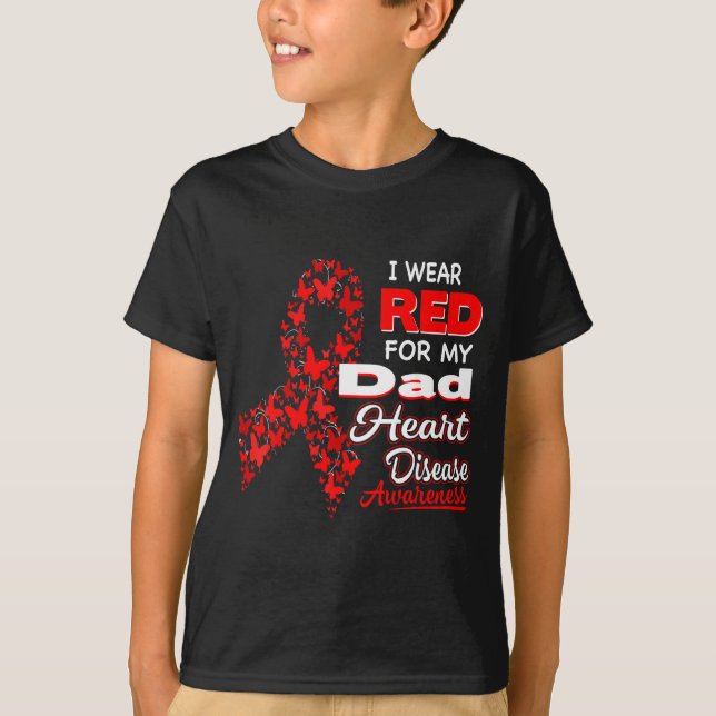 Camiseta I Wear Red For My Dad Heart Disease Awareness Shir (Frente)