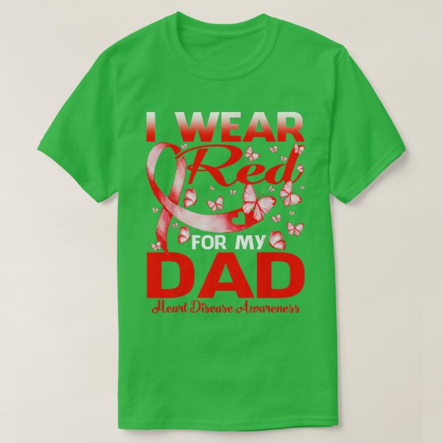 Camiseta I Wear Red For My Dad Heart Disease Awarenessgigap (Frente do Design)