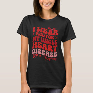 Camiseta I Wear Red For My Uncle Heart Disease Saying