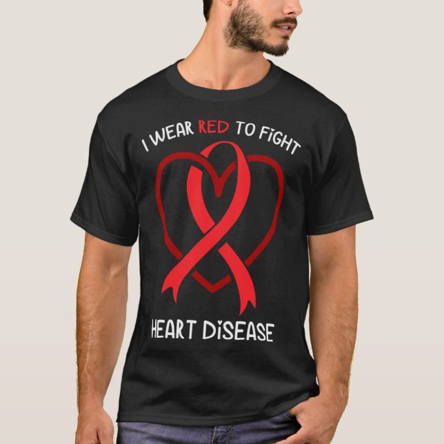 Camiseta I Wear Red To Fight Heart Disease Awareness CHD  R (Frente)