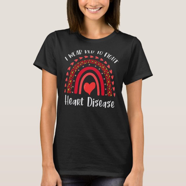 Camiseta I Wear Red To Fight Heart Disease Awareness Month  (Frente)