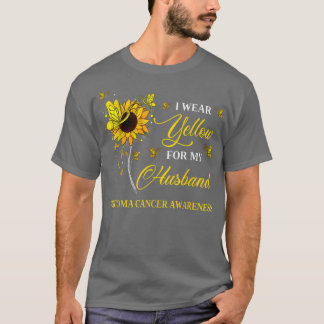 Camiseta I Wear Yellow For My Husband Sarcoma Cancer Awaren