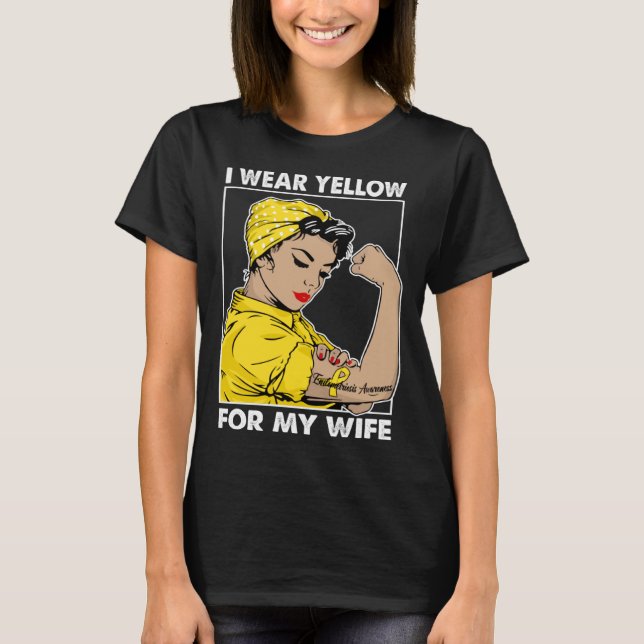 Camiseta I Wear Yellow For My Wife Endometriosis Awareness (Frente)