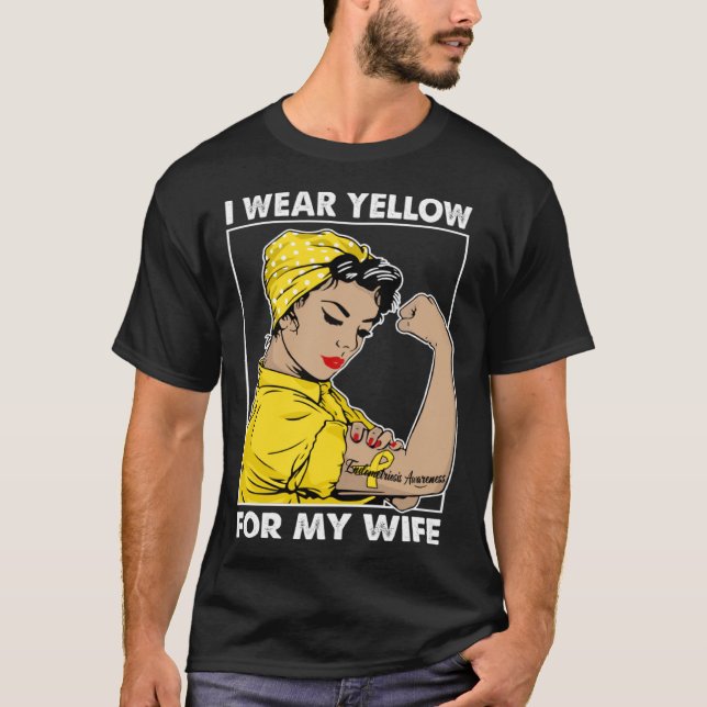 Camiseta I Wear Yellow For My Wife Endometriosis Awareness (Frente)