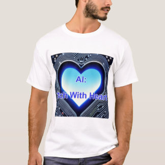 Camiseta IA: Tecnologia com Coração Masculino Branco