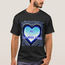 Camiseta IA: Tecnologia com Coração Masculino Preto