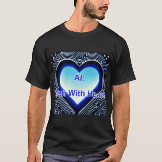 Camiseta IA: Tecnologia com Coração Masculino Preto