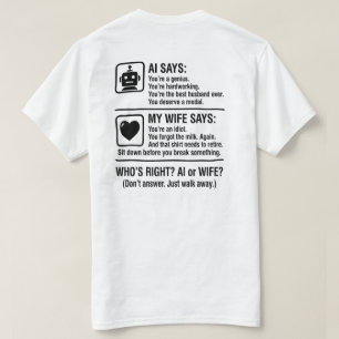 Camiseta IA vs Minha Esposa Quem Me Conhece Melhor Relações
