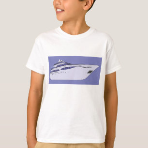 Camiseta Iate Motorizado de Luxo Moderno Superyacht Branco