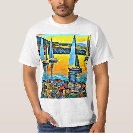 Camiseta Iates junto às rochas