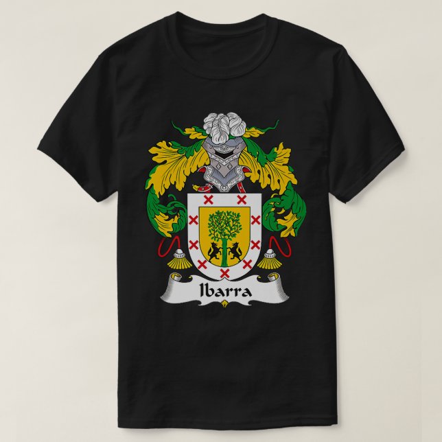 Camiseta Ibarra Casaco do Arms Family Crest Premium (Frente do Design)
