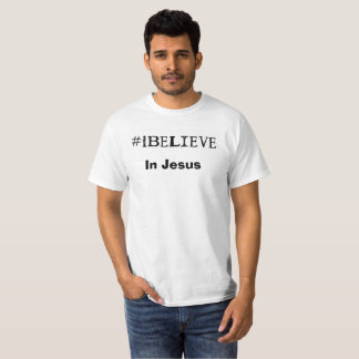 Camiseta #iBelieve no branco básico do t-shirt de Jesus