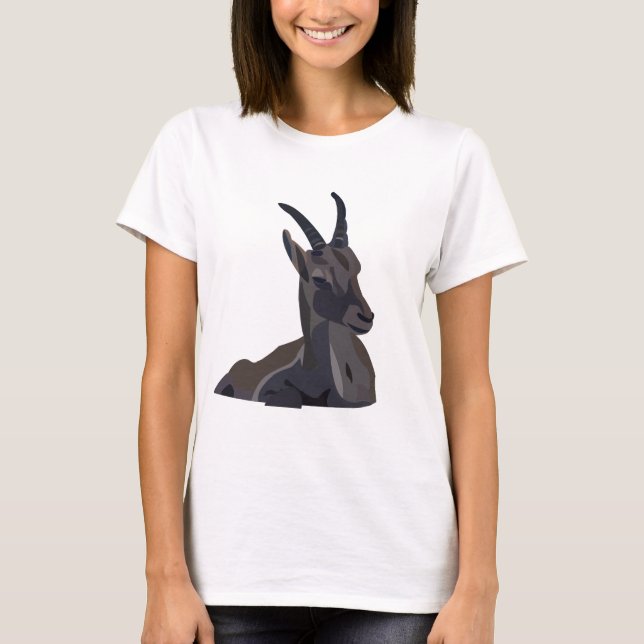 Camiseta Ibex Goat Animal Art Goat (Frente)