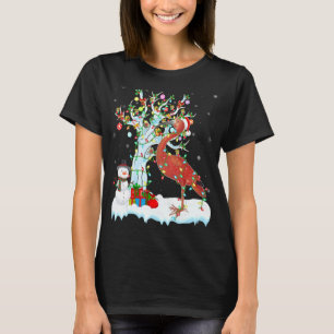 Camiseta Ibis Bird Xmas Tree Lighting Santa Hat Ibis Cristo