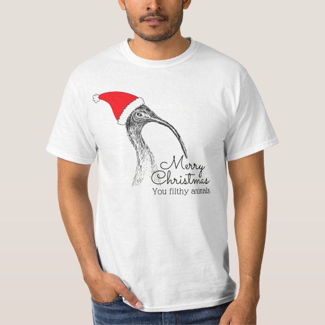 Camiseta Ibis / Frango Caixa Feliz Natal Animais Sujos (Frente)